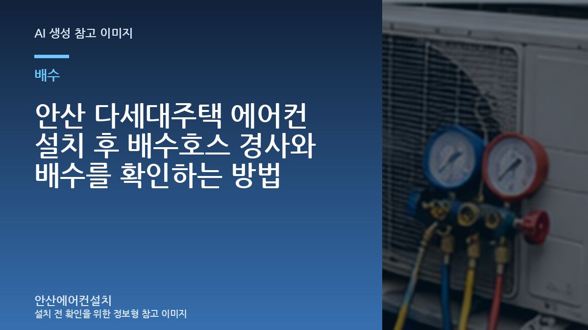 안산 다세대주택 에어컨 설치 후 배수호스 경사와 배수를 확인하는 방법
