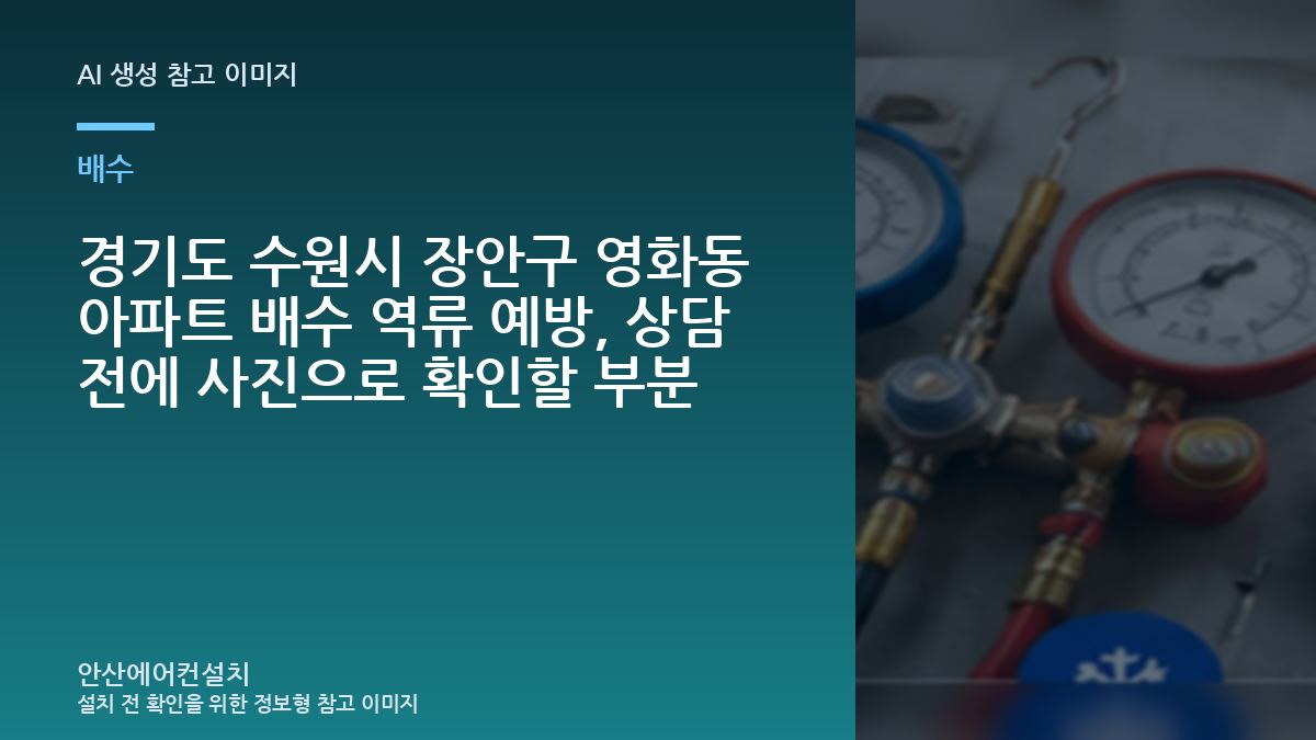 경기도 수원시 장안구 영화동 아파트 배수 역류 예방, 상담 전에 사진으로 확인할 부분